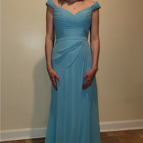 Blue Pool Bridesmaid Dress - Picture 1 of 9